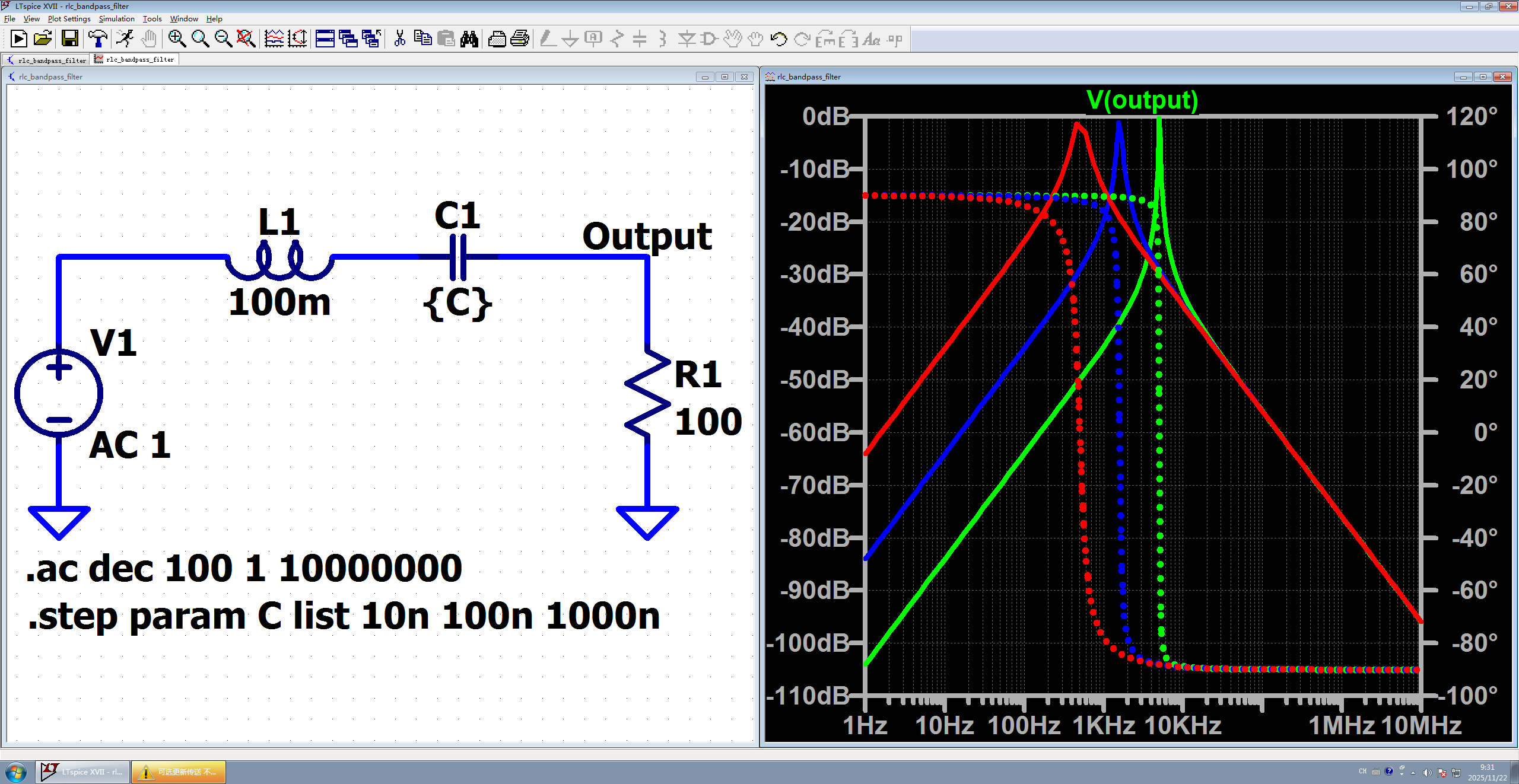 图8 C 为可变参数的频率响应