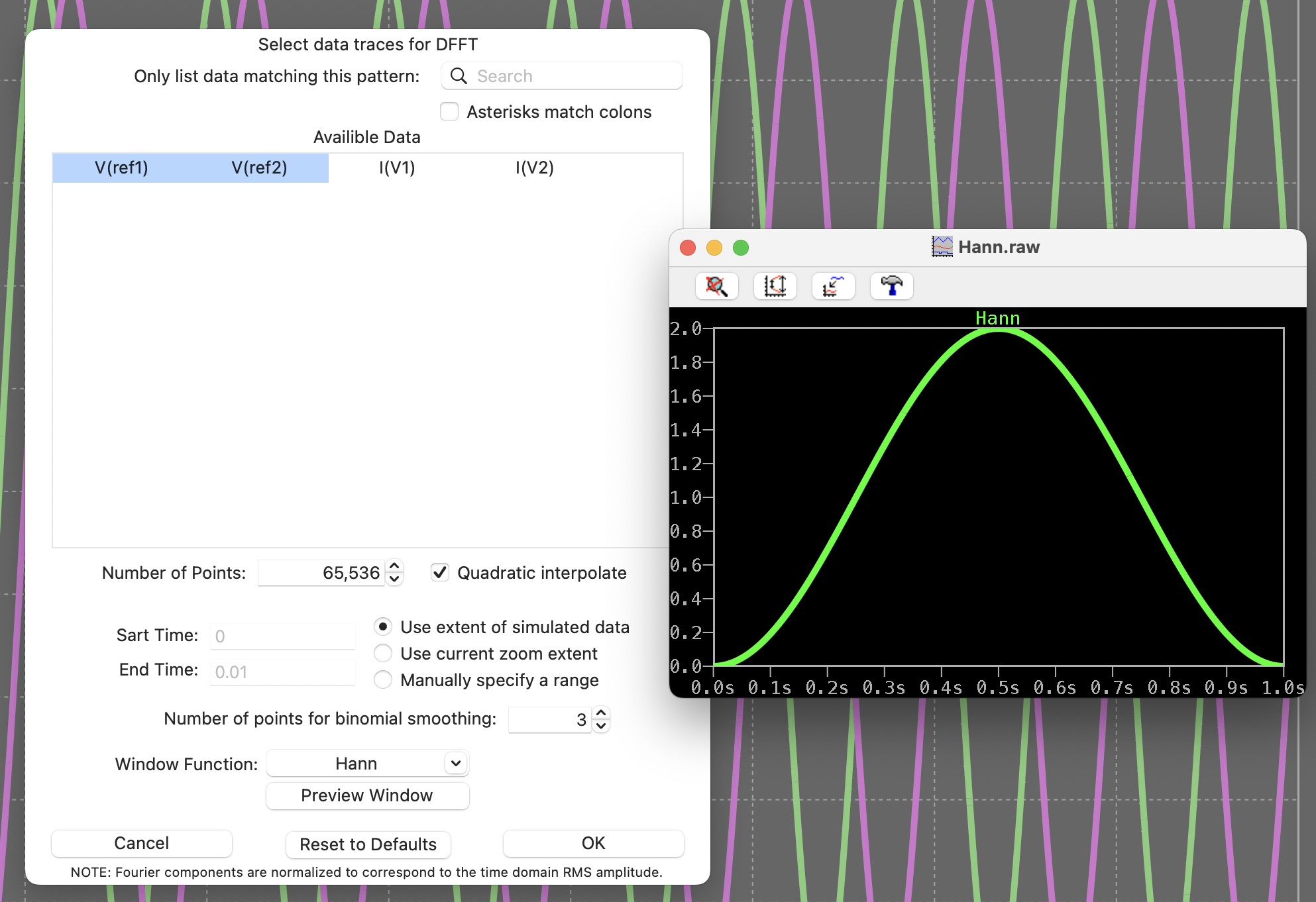 图5 使用 Hann 窗函数