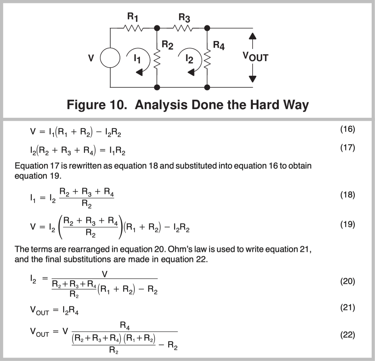 图3 对比不使用戴维南定理分析