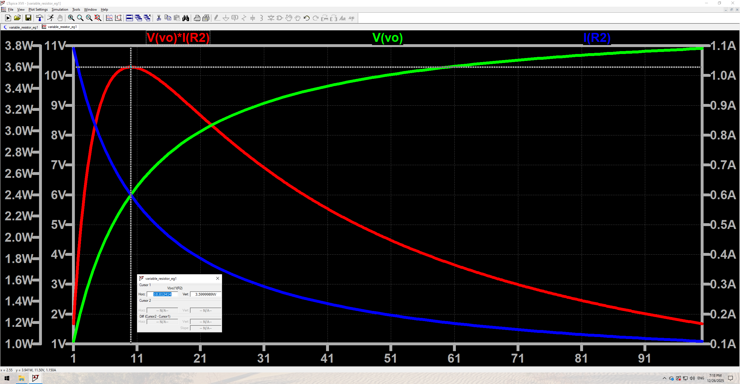 图4 电路（A）最大功率点