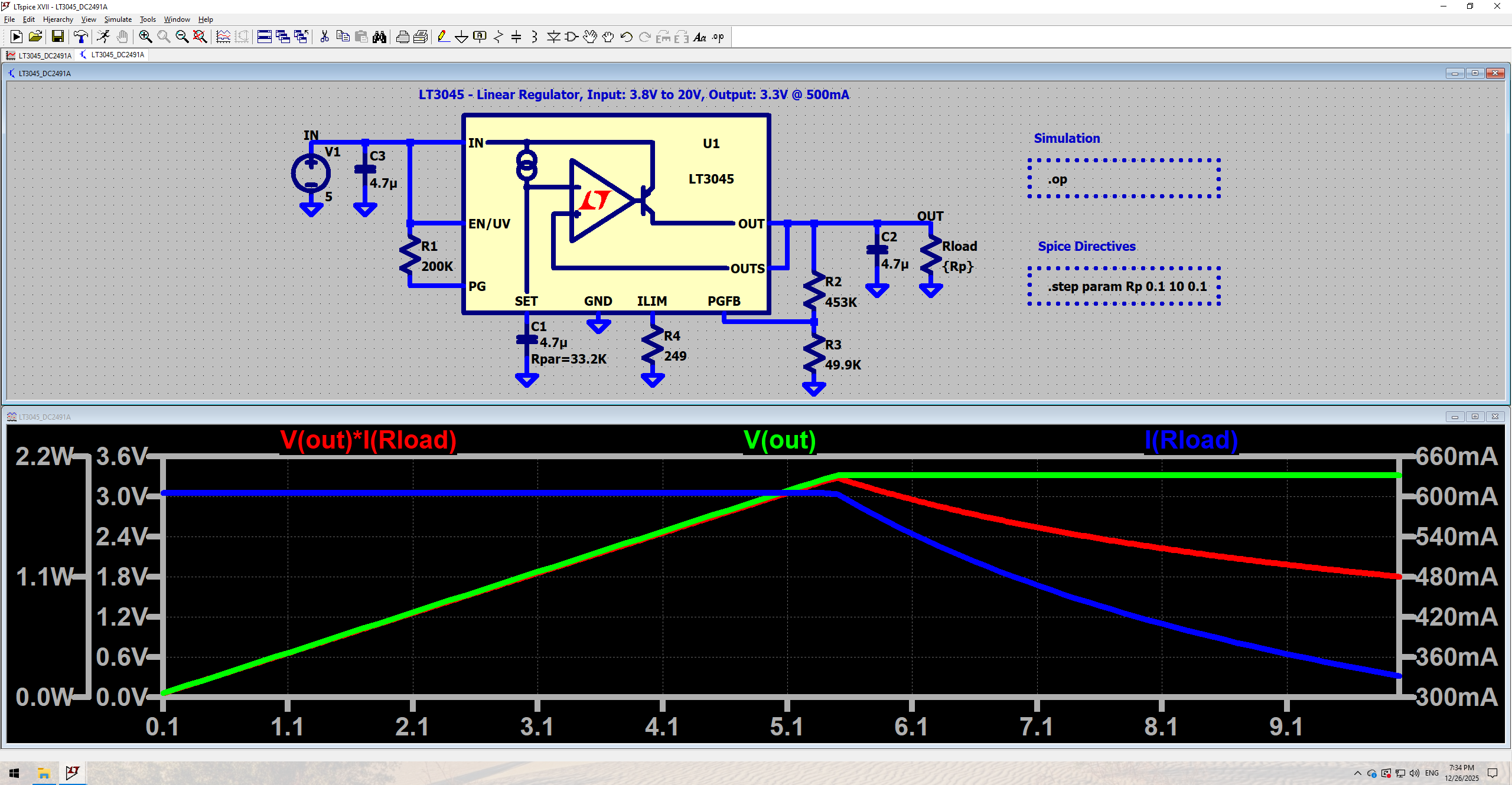 图5 电路及仿真