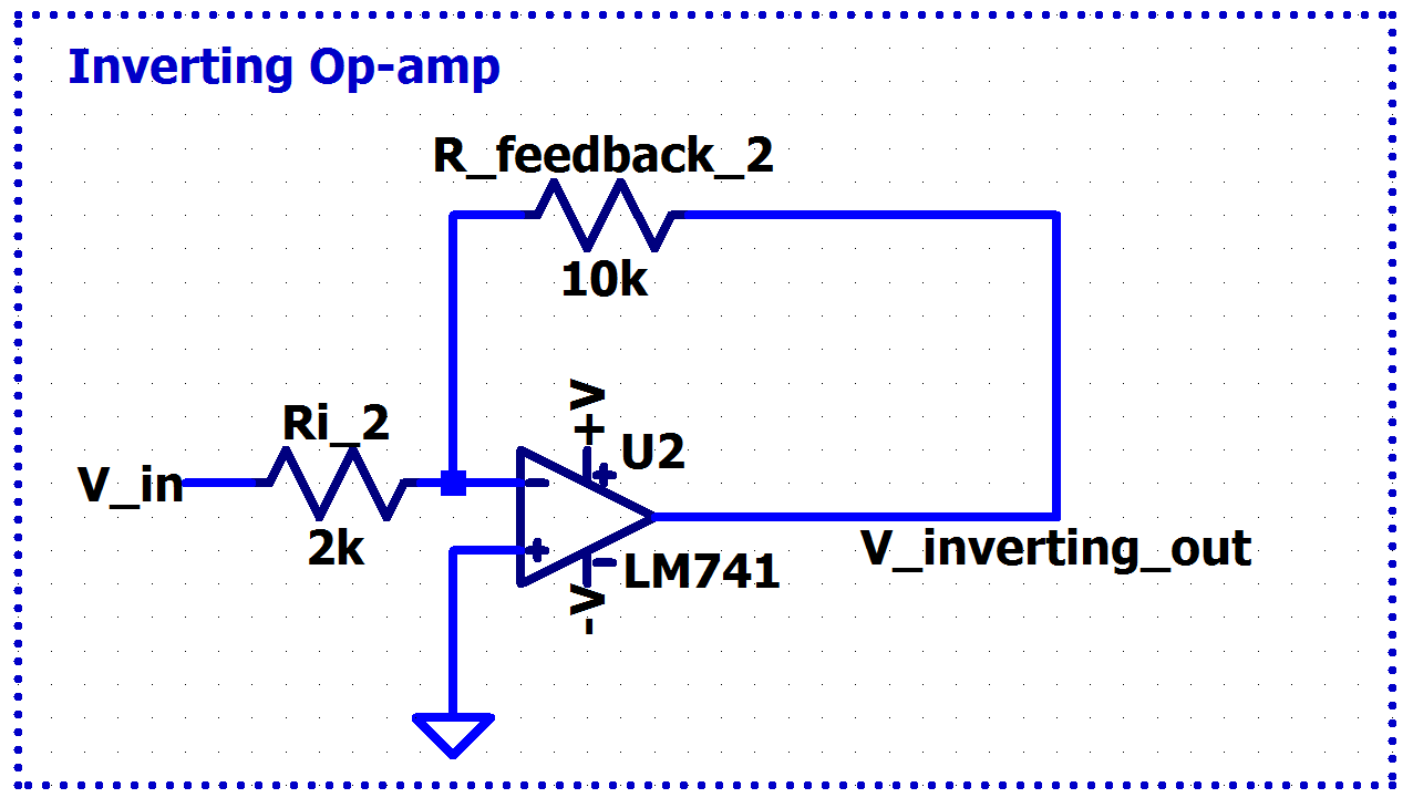 图5 LM741 作为反相放大器